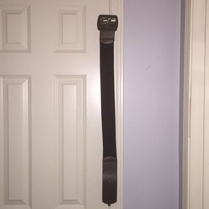 BROWN FAUX LEATHER ELASTIC WAIST BELT